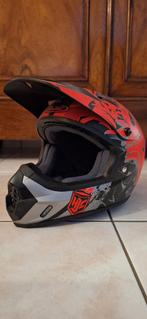 HJC Helmet oranje/grijs - maat 56, Motoren, Ophalen, HJC, S, Tweedehands