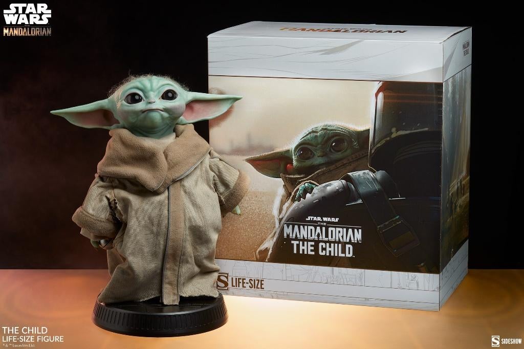 Sideshow Grogu Baby Yoda life size, Ophalen of Verzenden, Zo goed als nieuw, Beeldje of Buste