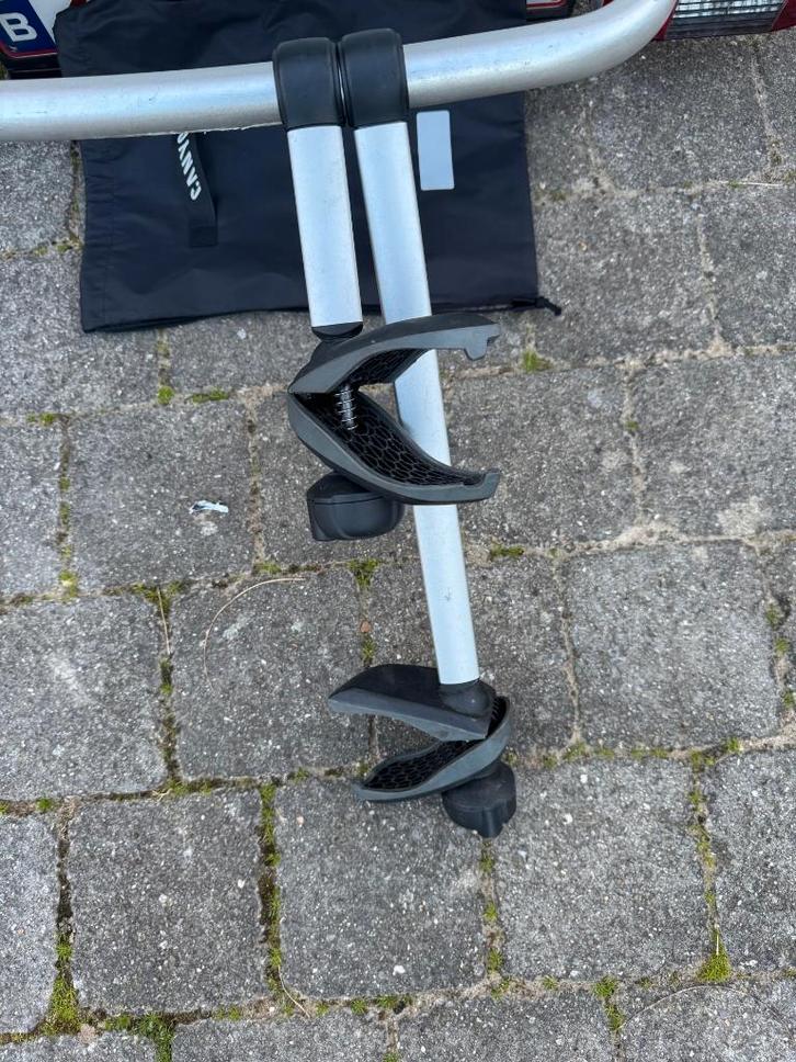 fietsendrager, Auto diversen, Fietsendragers, Gebruikt, Trekhaakdrager, 2 fietsen, Brede banden, Elektrische fiets, Ophalen