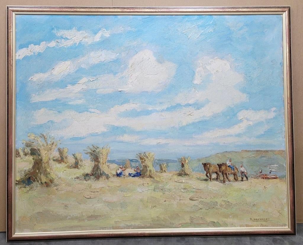 Paul DAXHELET, oogsttafereel, Antiek en Kunst, Ophalen