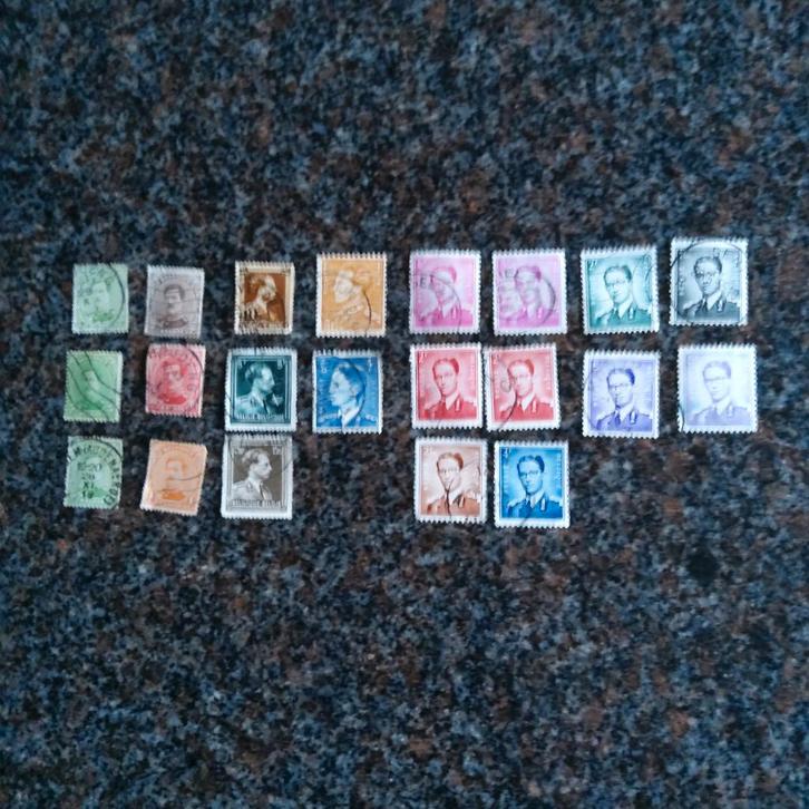 Meerdere oude Belgische postzegels., Timbres & Monnaies, Timbres | Europe | Belgique, Affranchi, Timbre-poste, Maison royale, Avec timbre