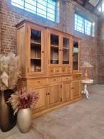 Buffet/vitrine en chêne LIVRAISON GRATUITE, Avec tablette(s), 200 cm ou plus, Comme neuf, Enlèvement