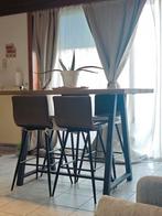 Table haute style industriel + 4 chaises – Très bon état, Maison & Meubles, Enlèvement