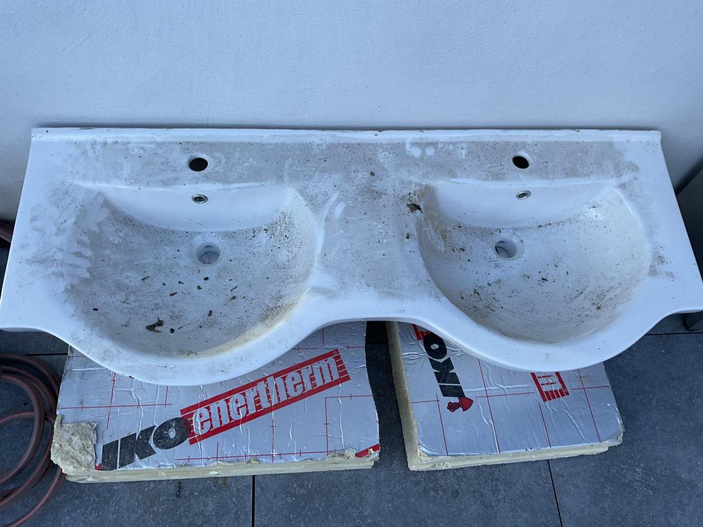 Double évier, Maison & Meubles, Salle de bain | Salle de bain complète, Enlèvement, Comme neuf