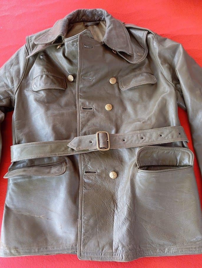 Veste cuir motard ABL, Collections, Enlèvement ou Envoi, Armée de terre, Vêtements ou Chaussures