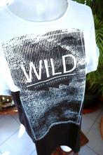 zwart wit wild T-shirt: wild, Neuf, Enlèvement ou Envoi, Taille 52/54 (L), Blanc