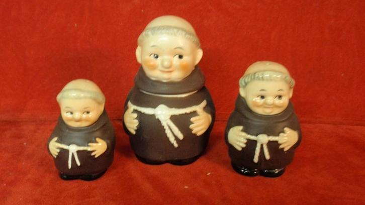 Oud setje peper zout en mosterdpot Goebel patertjes, Antiek en Kunst, Antiek | Keramiek en Aardewerk, Ophalen of Verzenden