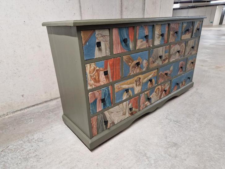 Vintage apothekerskast ladekast, Huis en Inrichting, Kasten | Ladekasten, Ophalen