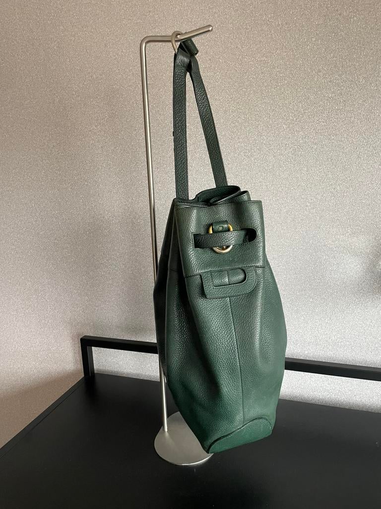 Handtas delvaux, Handtassen en Accessoires, Tassen | Damestassen, Ophalen of Verzenden, Gebruikt, Groen, Handtas