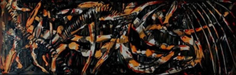 Kunsthandel Gennep - "Orange Explosion", Antiek en Kunst, Kunst | Schilderijen | Abstract, Ophalen of Verzenden