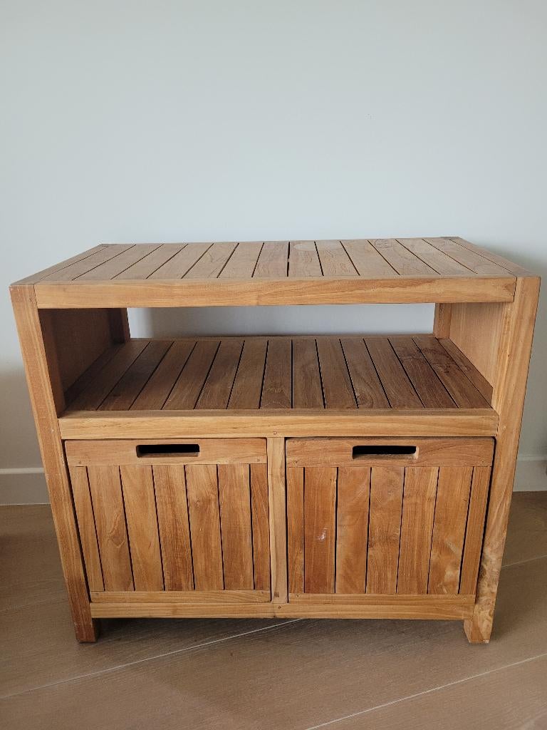 Kastje in teak hout, Teck, 25 à 50 cm, Enlèvement, Utilisé