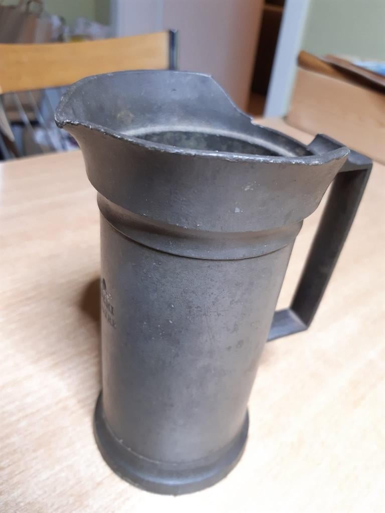 Ancienne mesure 1/2 litre - étain, Ophalen of Verzenden