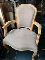 6 belles chaises en chêne avec revêtement taupe, Maison & Meubles, Chaises, Brun, Enlèvement, Tissus, Louis XV