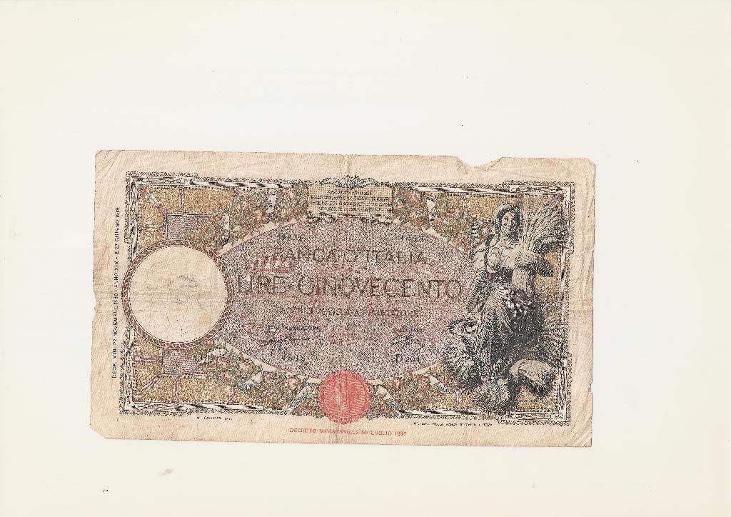 Billet de 500 lires italiennes - Année 1940, Enlèvement ou Envoi, Belgique