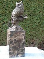 bronzen uil op gesigneerde basis, MILO..., Antiek en Kunst, Ophalen of Verzenden, Brons