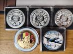 5 herdenkingsmedailles WO1/WO2 UNCIRCULATED, Postzegels en Munten, Verzenden