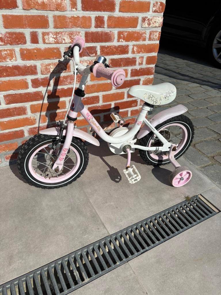 Meisjesfiets - 12 inch, Fietsen en Brommers, Fietsen | Kinderfietsjes, Ophalen, Gebruikt, Minder dan 16 inch, Zijwieltjes