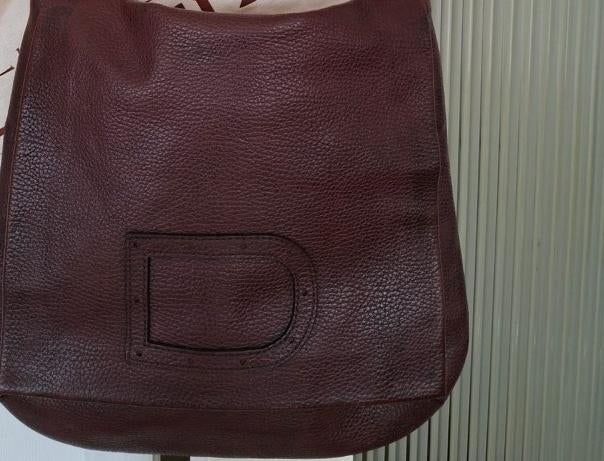 Sac à bandoulière vintage en cuir bordeaux, Envoi, Utilisé, Brun