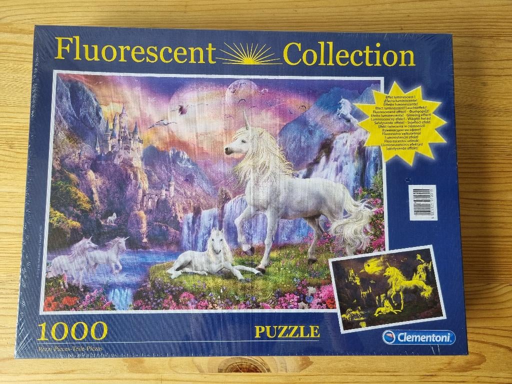 puzzel Clementoni 1000 Fluorescent, Hobby & Loisirs créatifs, Sport cérébral & Puzzles, Enlèvement ou Envoi, 500 à 1500 pièces