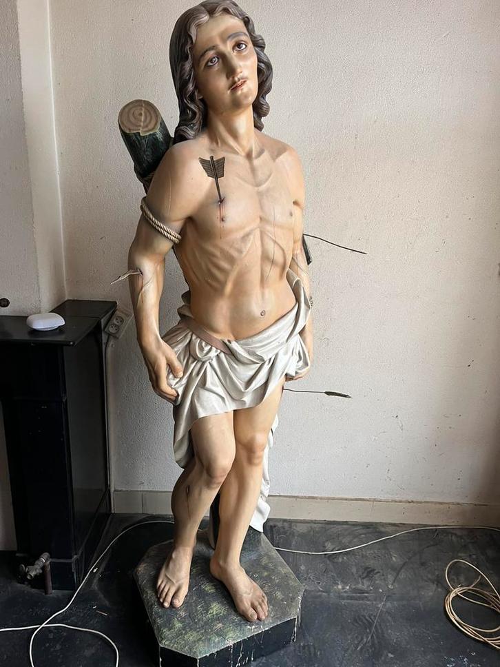 Levensgroot beeld Heilige St. Sebastian, Antiek en Kunst, Kunst | Beelden en Houtsnijwerken, Ophalen