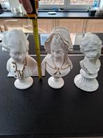 Lot de 3 Bustes en Porcelaine Biscuitée Style Louis XVI, Enlèvement ou Envoi
