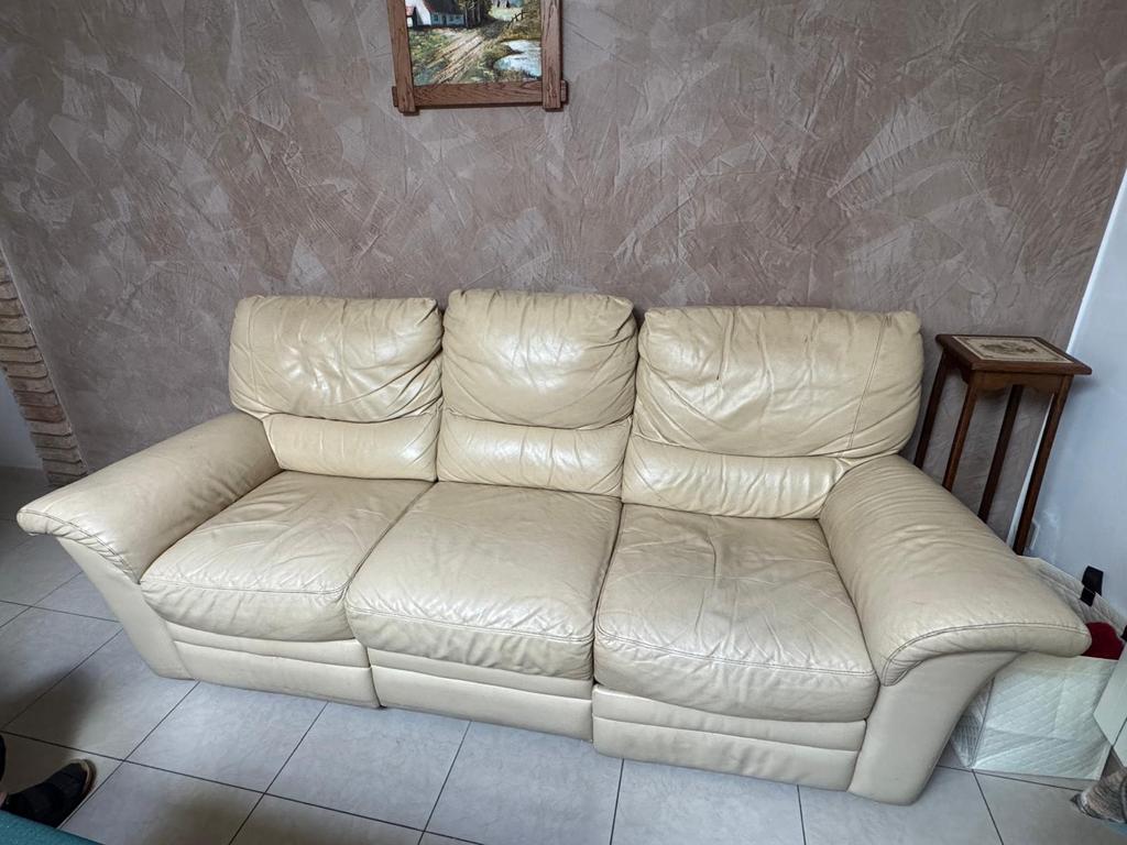 Fauteil 3 places A DONNER, Maison & Meubles, Enlèvement, Utilisé, Cuir