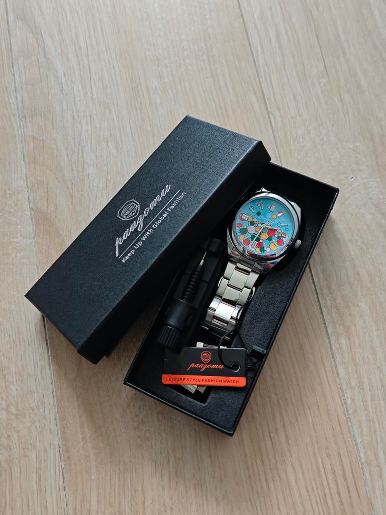 Paazomu luxe quartz horloge, Montre-bracelet, Autres marques, Enlèvement ou Envoi, Acier