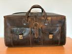 Magnifique sac de voyage en cuir ancien 20es siècle. Vintage, Cuir, 30 à 40 cm, Brun, Enlèvement