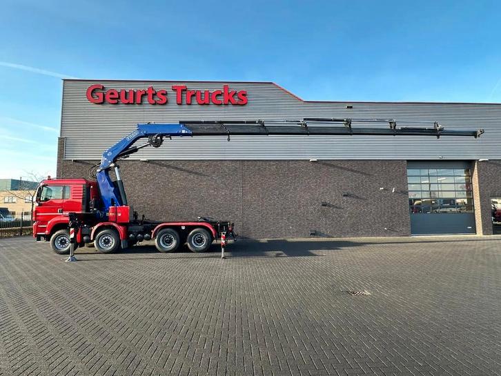MAN TGS 35.480 BL 8X4 TREKKER-BAKWAGEN + FASSI 660 AXP 27+ L, Auto's, Vrachtwagens, MAN, Diesel, Euro 5, Handgeschakeld, Rood