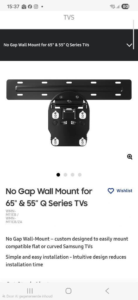 Samsung No Gap Wallmount, TV, Hi-fi & Vidéo, TV, Hi-fi & Vidéo Autre, Comme neuf, Enlèvement