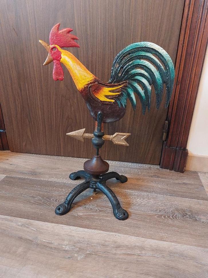 Decoratieve haan, Tuin en Terras, Tuinbeelden, Gebruikt, Dierenbeeld, Metaal, Ophalen