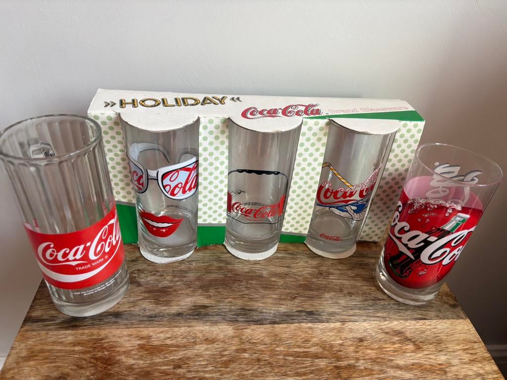 Vintage coca cola glazen, Ophalen of Verzenden, Zo goed als nieuw