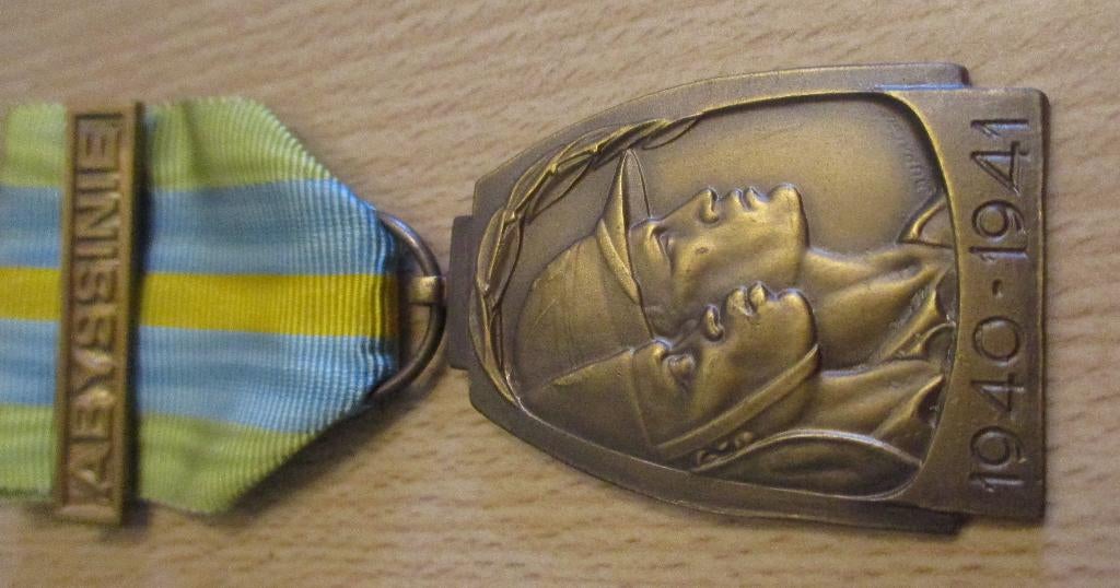 Médaille de la campagne d' Abyssinie Congo Belge, Enlèvement ou Envoi, Armée de terre, Ruban, Médaille ou Ailes