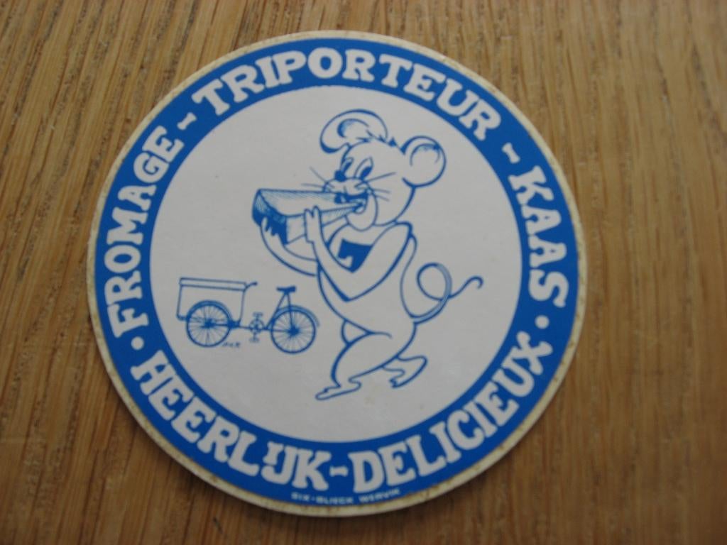 Sticker Triporteur Kaas Fromage Heerlijk Delicieux 8 cm, Ophalen of Verzenden, Nieuw, Overige typen
