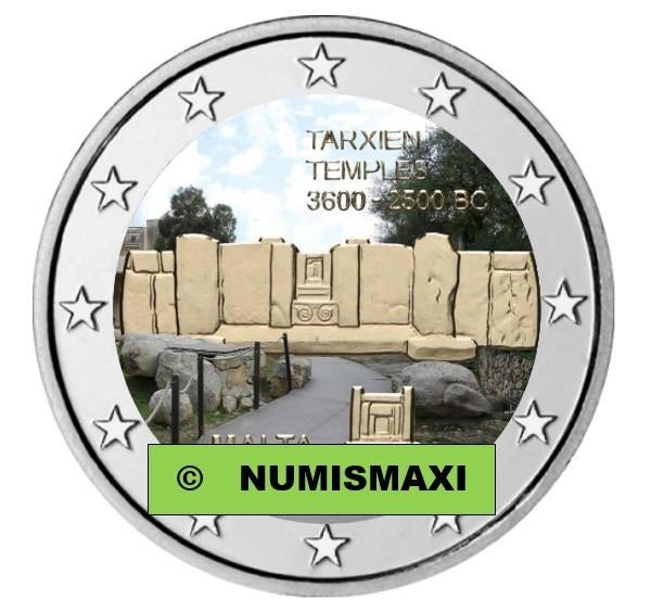 2 euros Malte 2021 Temple Tarxien coloré, Enlèvement ou Envoi, Malte, 2 euros