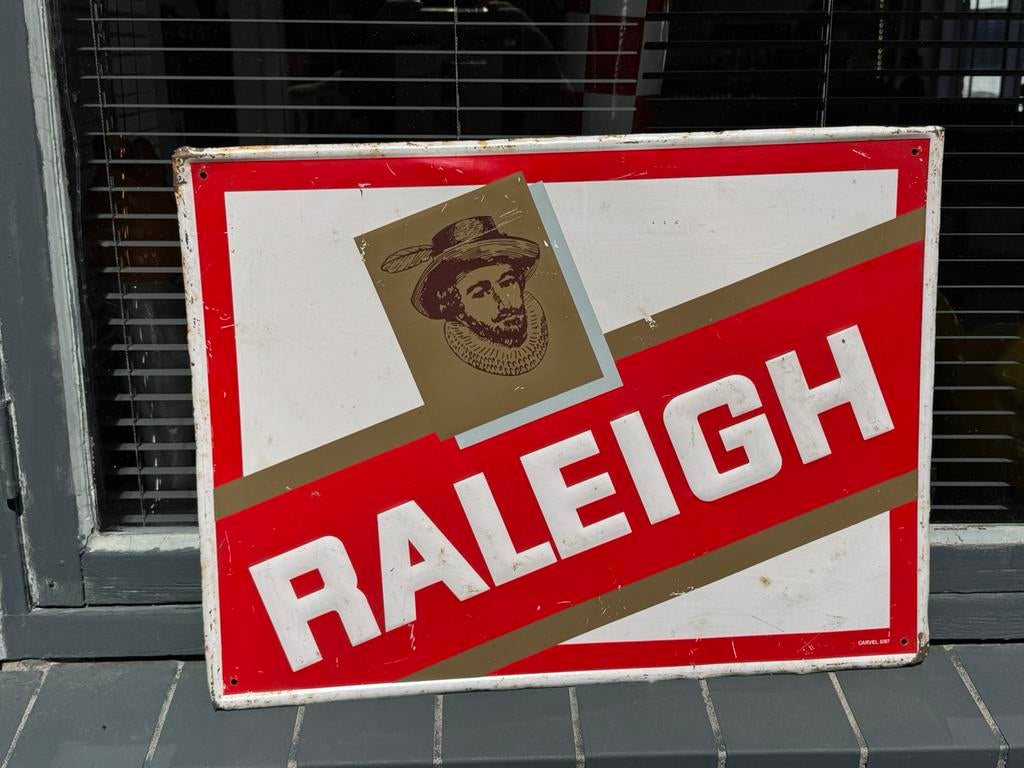 Raleigh fietsen oud reclamebord, Verzamelen, Ophalen of Verzenden, Gebruikt, Reclamebord