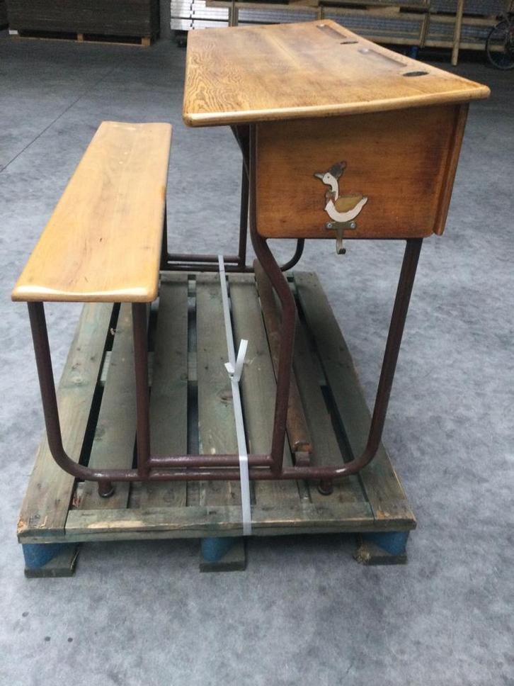 Oude schoolbank, Maison & Meubles, Bureaux, Utilisé, Bureau, Enlèvement