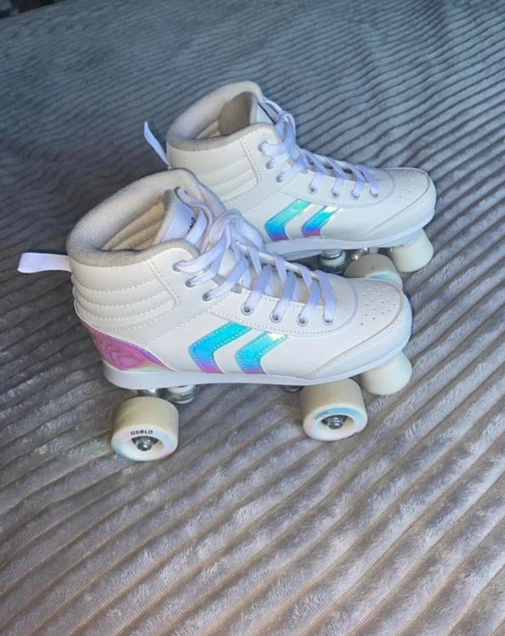 Rolschaatsen Oxelo wit holografisch - maat 38, Ophalen, Zo goed als nieuw, Kinderen