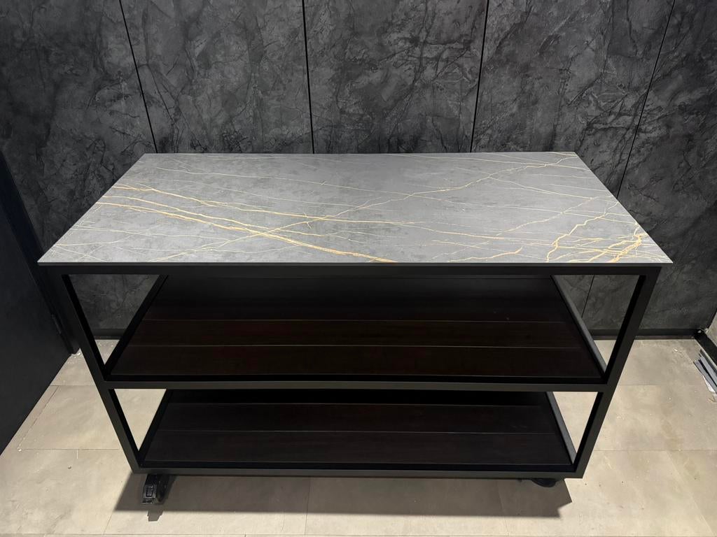 Buiten keuken staal, dekton, voor pizza oven, Ophalen of Verzenden, Zo goed als nieuw