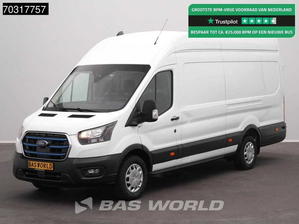 Ford e-Transit 184pk Elektrisch 68kWh 317km WLTP L4H3 Hoog D, Automaat, Stof, Gebruikt, Wit
