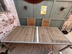 Grote tuintafel + 6 stoelen + 6 kussens, Tuin en Terras, Ophalen, Zo goed als nieuw, Hout