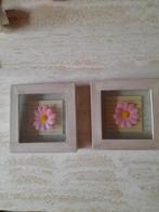 2 cadres avec fleur et texte, Maison & Meubles, Enlèvement ou Envoi, Utilisé