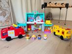Fisher-Price little people huis +brandweerwagen + schoolbus, Enlèvement ou Envoi, Comme neuf
