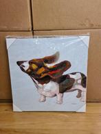 schilderij op doek: Hond met wapperende oren 60x60, 50 tot 75 cm, Nieuw, Ophalen of Verzenden, Schilderij