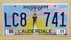 Nummerplaat van Mississippi 2011 / Licence plate Mississippi, Auto's, Ophalen of Verzenden, Zo goed als nieuw