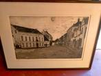 Ets oud gemeentehuis Zele, Antiek en Kunst, Kunst | Etsen en Gravures, Ophalen