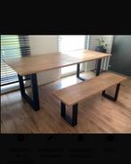 Eettafel en zitbank, Huis en Inrichting, Tafels | Eettafels, Ophalen, Gebruikt, Vijf personen of meer, Metaal