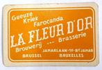 speelkaart van Brouwerij "La Fleur d'or" - Brussel, Collections, Cartes à jouer, Jokers & Jeux des sept familles, Utilisé, Enlèvement ou Envoi