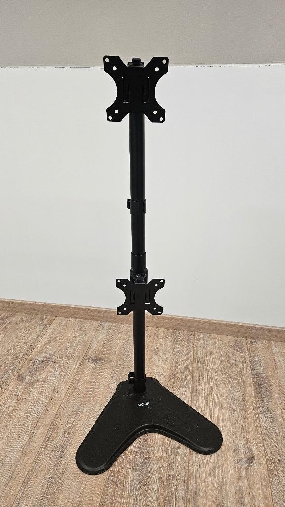 Neomounts monitorstandaard (2 schermen) – zwart, Computers en Software, Monitoren, Gebruikt, Draaibaar, Kantelbaar, Ophalen