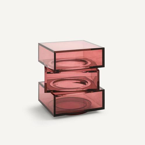 bijzettafel acryl roze, Huis en Inrichting, Tafels | Bijzettafels, Nieuw, Vierkant, 45 tot 60 cm, Minder dan 55 cm, Kunststof
